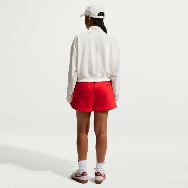 USMNT Nike Wo2026 Phoenix Fleece High-Waisted Shorts - Red