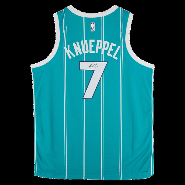 Джерси с автографом Kon Knueppel Charlotte Hornets Fanatics Authentic Teal Jordan Brand Icon Edition Swingman