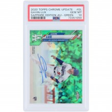 Gavin Lux Los Angeles Dodgers Autographed 2020 Topps Chrome Update Sapphire Edition Green #RA-GL #43/50 PSA Authenticated Gem MT 10 Card