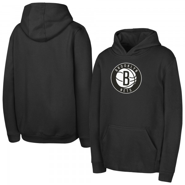 Подростковая Brooklyn Nets Outerstuff Black Logo Fleece Hoodie