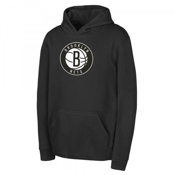 Подростковая Brooklyn Nets Outerstuff Black Logo Fleece Hoodie