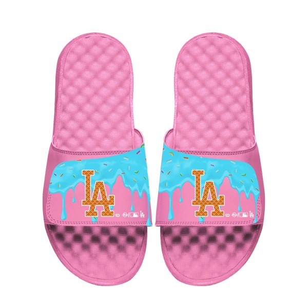 Unisex Los Angeles Dodgers ISlide Pink Ice Cream Drip Slide Sandals