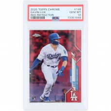 Gavin Lux Los Angeles Dodgers 2020 Topps Chrome Red Refractor #148 #4/5 PSA Authenticated 10 Rookie Card