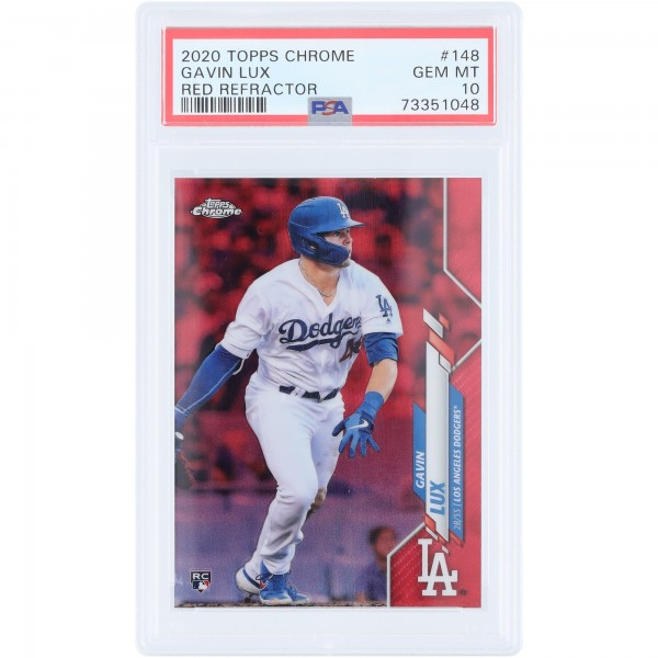 Gavin Lux Los Angeles Dodgers 2020 Topps Chrome Red Refractor #148 #4/5 PSA Authenticated 10 Rookie Card