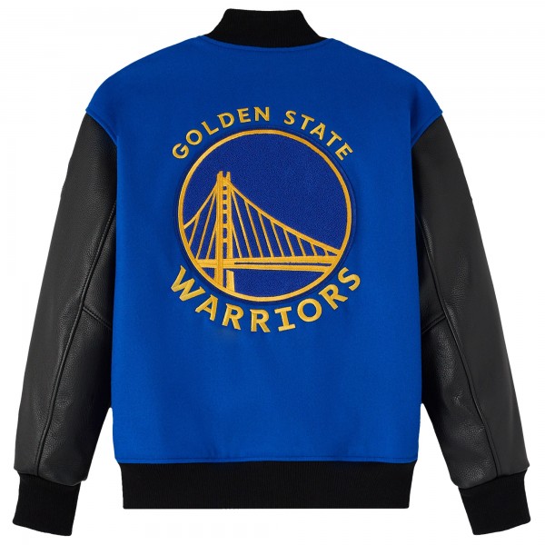 Golden State Warriors OVO x NBA Royal Full-Snap Varsity Jacket