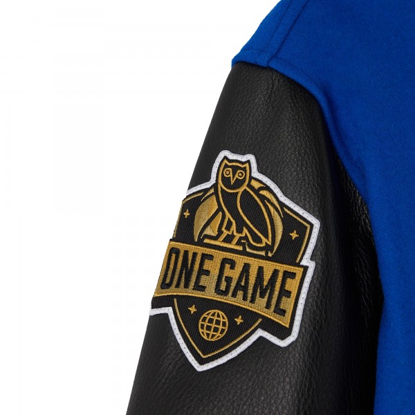 Golden State Warriors OVO x NBA Royal Full-Snap Varsity Jacket