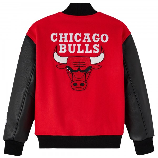 Chicago Bulls OVO x NBA Red Full-Snap Varsity Jacket