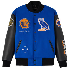 Куртка New York Knicks OVO x NBA Blue Full-Snap Varsity