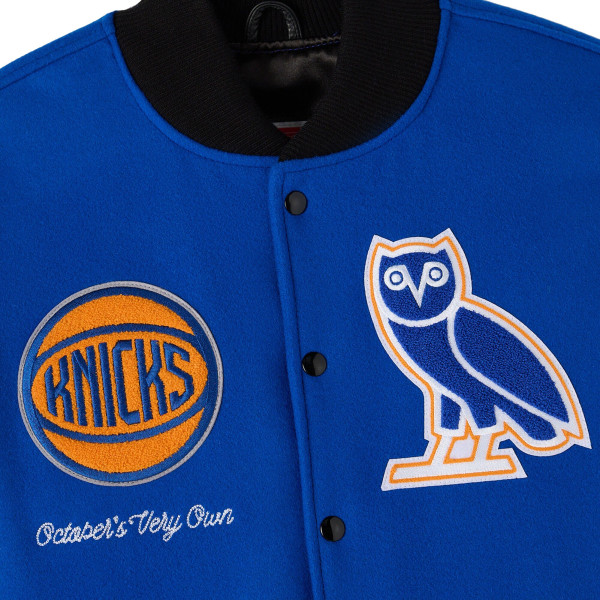 Куртка New York Knicks OVO x NBA Blue Full-Snap Varsity
