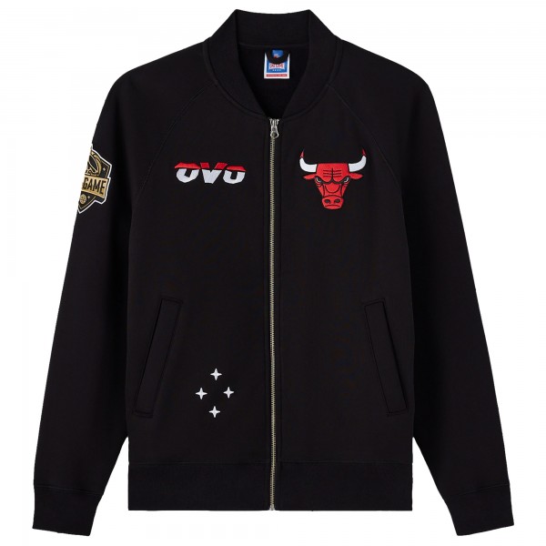 Chicago Bulls OVO x NBA Black Heavyweight Full-Zip Fleece Jacket