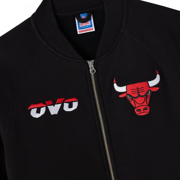 Chicago Bulls OVO x NBA Black Heavyweight Full-Zip Fleece Jacket