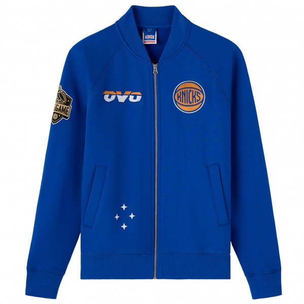 New York Knicks OVO x NBA Blue Heavyweight Full-Zip Fleece Jacket