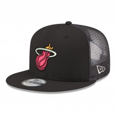 Бейсболка Miami Heat New Era Black Core Logo Meshback 9FIFTY Snapback