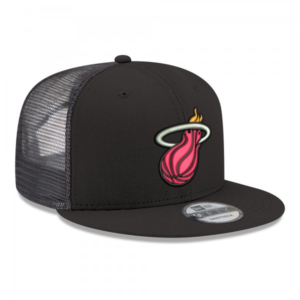 Бейсболка Miami Heat New Era Black Core Logo Meshback 9FIFTY Snapback