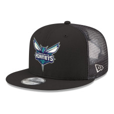 Бейсболка Charlotte Hornets New Era Black Core Logo Meshback 9FIFTY
