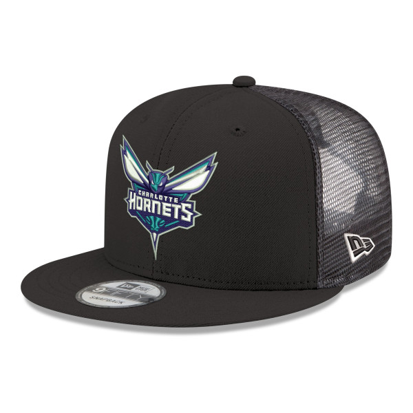 Бейсболка Charlotte Hornets New Era Black Core Logo Meshback 9FIFTY