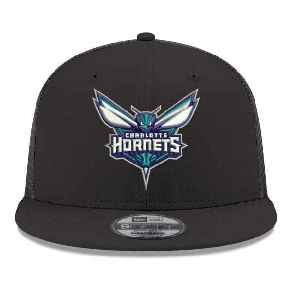 Бейсболка Charlotte Hornets New Era Black Core Logo Meshback 9FIFTY