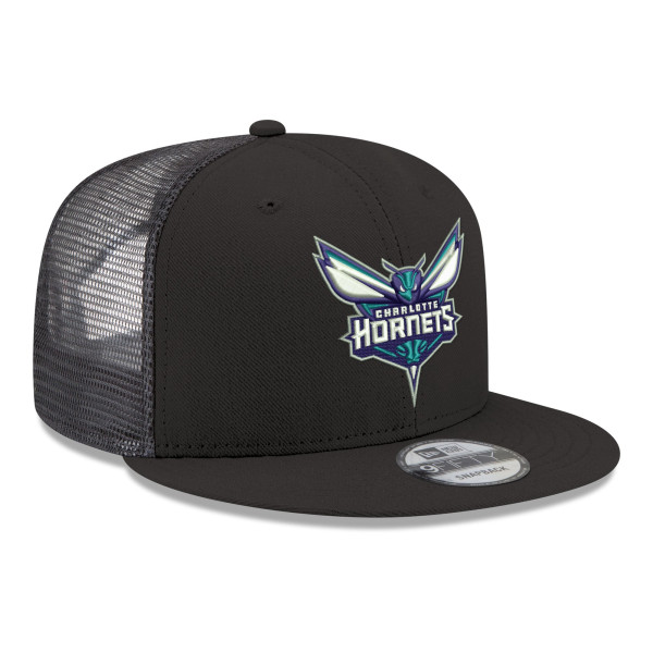 Бейсболка Charlotte Hornets New Era Black Core Logo Meshback 9FIFTY