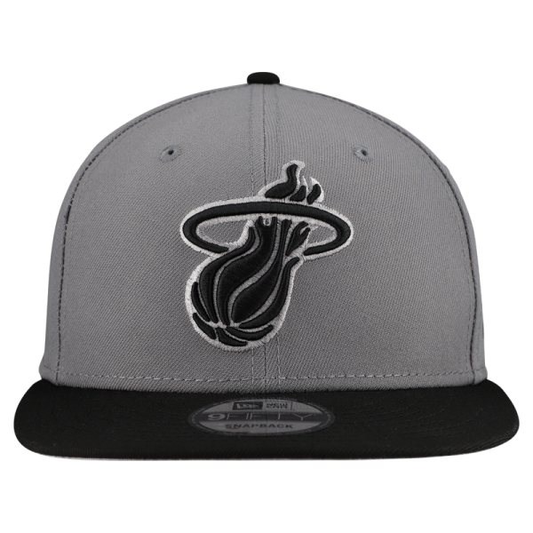 Бейсболка Miami Heat New Era Gray Core Logo Storm Gray Two-Tone 9FIFTY Snapback