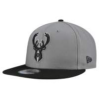Бейсболка Milwaukee Bucks New Era Gray Core Logo Storm Gray Two-Tone 9FIFTY Snapback