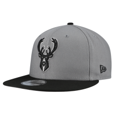 Бейсболка Milwaukee Bucks New Era Gray Core Logo Storm Gray Two-Tone 9FIFTY Snapback