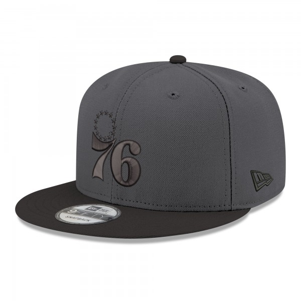 Бейсболка Philadelphia 76ers New Era Gray/Black Logo 2-Tone 9FIFTY Snapback
