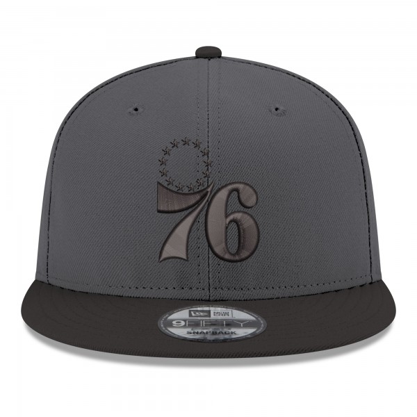 Бейсболка Philadelphia 76ers New Era Gray/Black Logo 2-Tone 9FIFTY Snapback