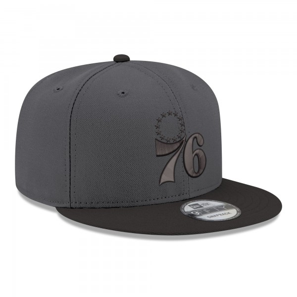 Бейсболка Philadelphia 76ers New Era Gray/Black Logo 2-Tone 9FIFTY Snapback