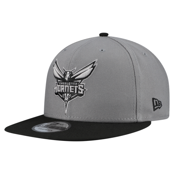 Бейсболка Charlotte Hornets New Era Gray Core Logo Storm Gray Two-Tone 9FIFTY Snapback