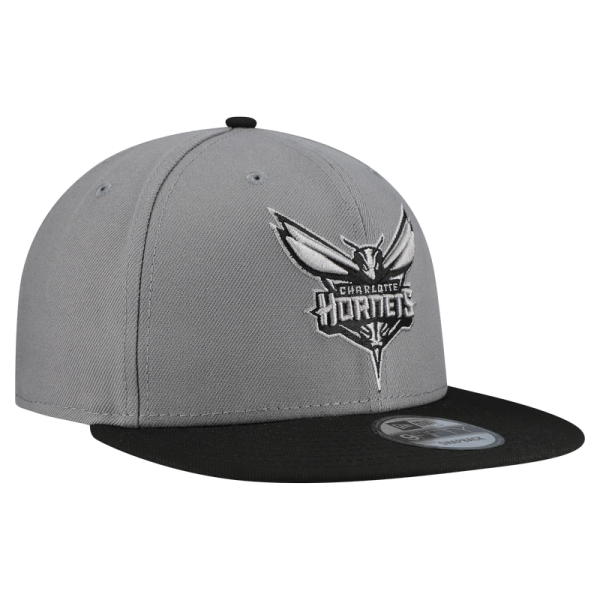 Бейсболка Charlotte Hornets New Era Gray Core Logo Storm Gray Two-Tone 9FIFTY Snapback