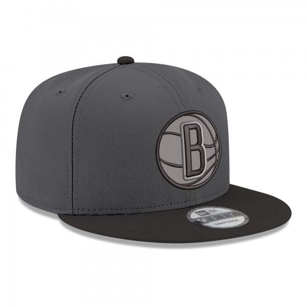 Бейсболка Brooklyn Nets New Era Gray/Black Logo 2-Tone 9FIFTY Snapback