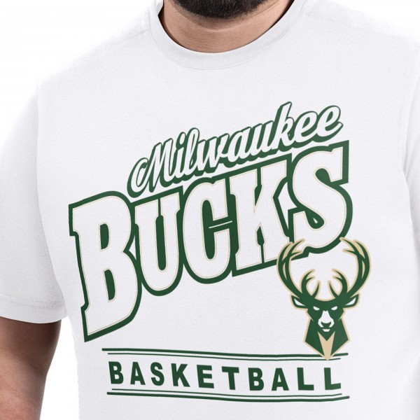 Milwaukee Bucks G-III Sports by Carl Banks White Adaptive Headliner T-Shirt