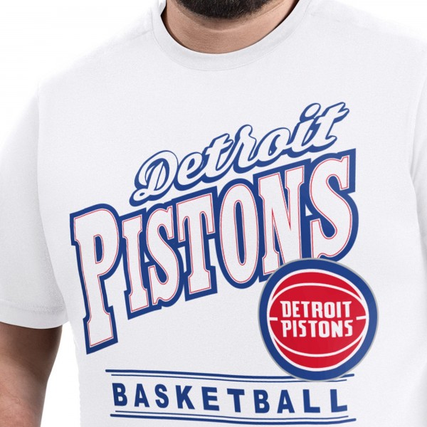 Detroit Pistons G-III Sports by Carl Banks White Adaptive Headliner T-Shirt