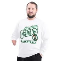 Boston Celtics G-III Sports by Carl Banks White Adaptive Headliner Fleece Crewneck Sweatshirt