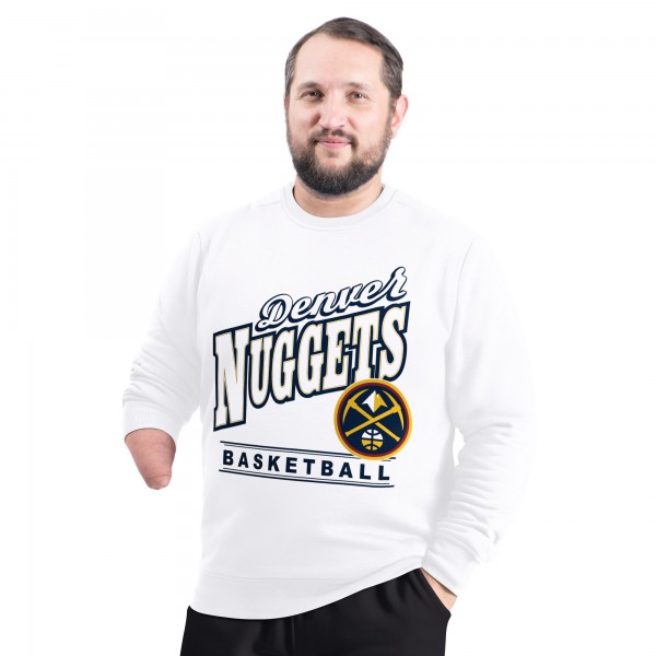 Кофта Denver Nuggets G-III Sports by Carl Banks White Adaptive Headliner Fleece Crewneck