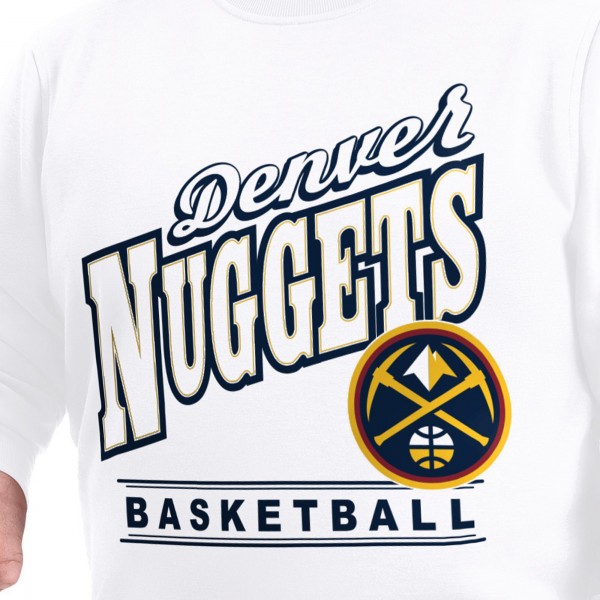 Кофта Denver Nuggets G-III Sports by Carl Banks White Adaptive Headliner Fleece Crewneck