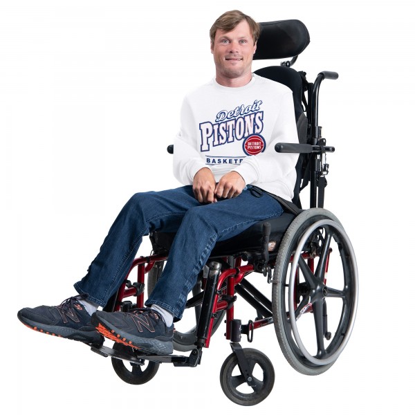 Detroit Pistons G-III Sports by Carl Banks White Adaptive Headliner Fleece Crewneck Sweatshirt