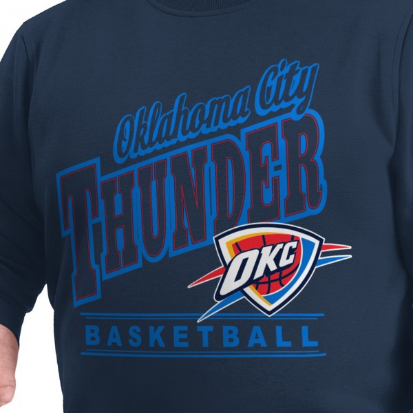 Кофта Oklahoma City Thunder G-III Sports by Carl Banks Navy Adaptive Headliner Fleece Crewneck