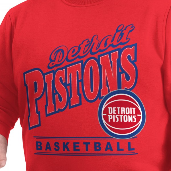 Detroit Pistons G-III Sports by Carl Banks Red Adaptive Headliner Fleece Crewneck Sweatshirt