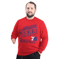 Philadelphia 76ers G-III Sports by Carl Banks Red Adaptive Headliner Fleece Crewneck Sweatshirt