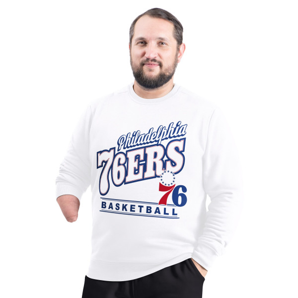 Свитшот Philadelphia 76ers G-III Sports by Carl Banks White Adaptive Headliner Fleece