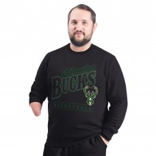Milwaukee Bucks G-III Sports by Carl Banks Black Adaptive Headliner Fleece Crewneck Sweatshirt