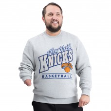 New York Knicks G-III Sports by Carl Banks Gray Adaptive Headliner Fleece Crewneck Sweatshirt