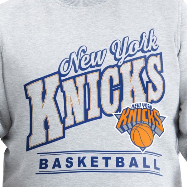 New York Knicks G-III Sports by Carl Banks Gray Adaptive Headliner Fleece Crewneck Sweatshirt