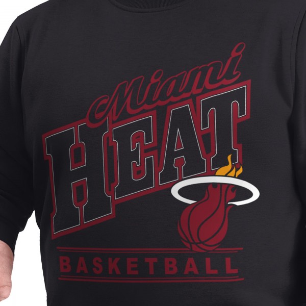 Miami Heat G-III Sports by Carl Banks Black Adaptive Headliner Fleece Crewneck Sweatshirt