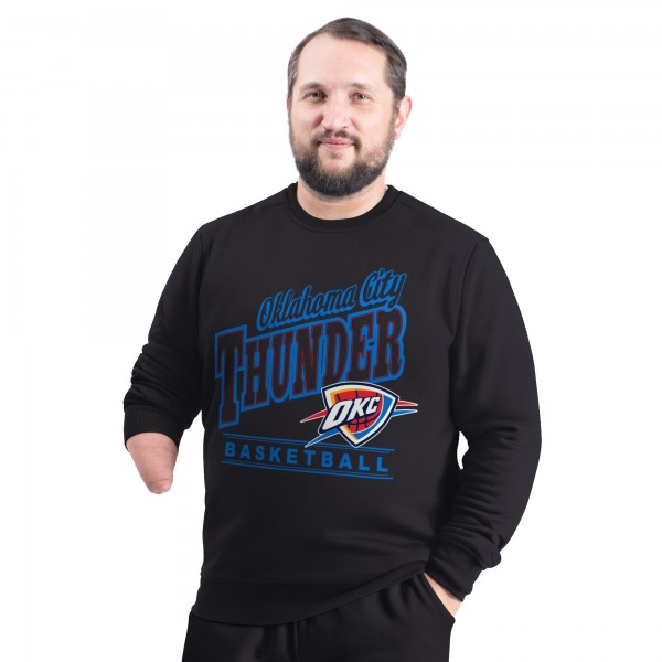 Кофта Oklahoma City Thunder G-III Sports by Carl Banks Black Adaptive Headliner Fleece Crewneck