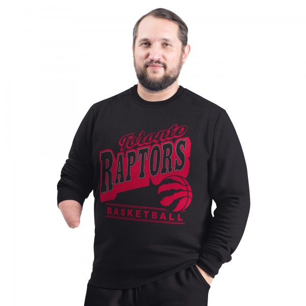 Toronto Raptors G-III Sports by Carl Banks Black Adaptive Headliner Fleece Crewneck Sweatshirt
