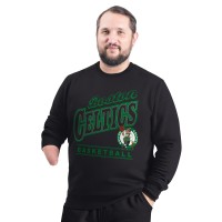 Boston Celtics G-III Sports by Carl Banks Black Adaptive Headliner Fleece Crewneck Sweatshirt