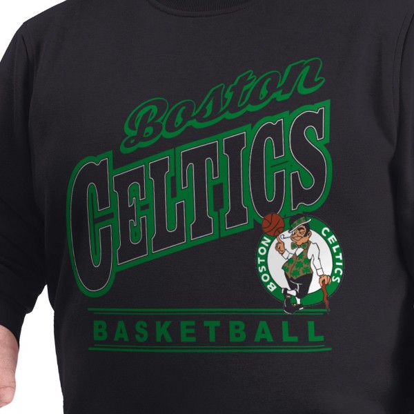 Boston Celtics G-III Sports by Carl Banks Black Adaptive Headliner Fleece Crewneck Sweatshirt