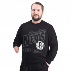 Brooklyn Nets G-III Sports by Carl Banks Black Adaptive Headliner Fleece Crewneck Sweatshirt